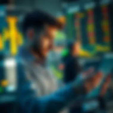 Investor reviewing financial data