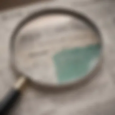 A magnifying glass over financial documents