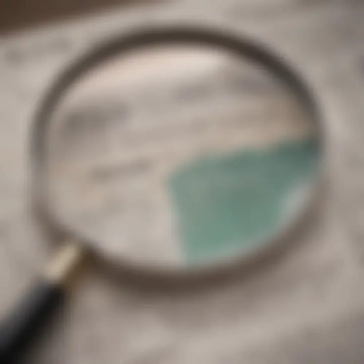 A magnifying glass over financial documents