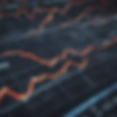 Close-up of stock charts with fluctuations