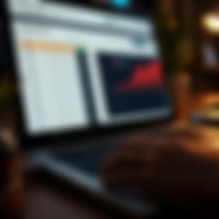 A close-up of a laptop, open on a complex business model spreadsheet.