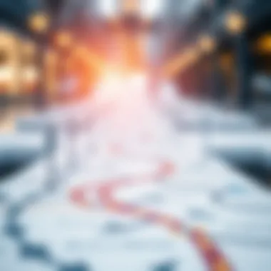 An illustration of a roadmap with various paths leading to success in business.