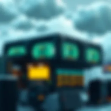 Visual representation of cloud mining infrastructure