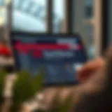 Visual representation of online banking interface