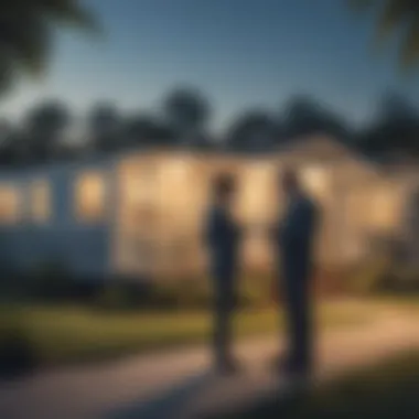 Consultation on Mobile Home Financing A financial advisor discussing financing options with a prospective mobile home buyer