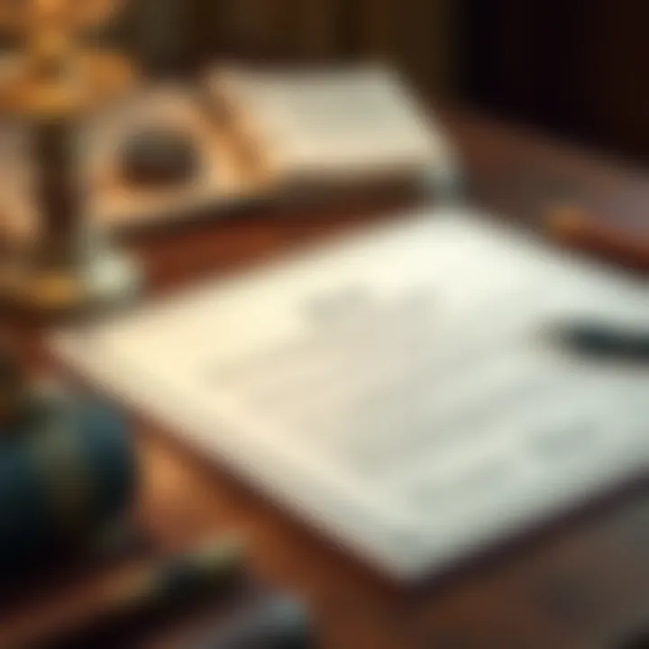 The Essence of Drafting Your Will An elegant writing desk with legal documents