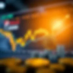 Graph showcasing cryptocurrency market trends