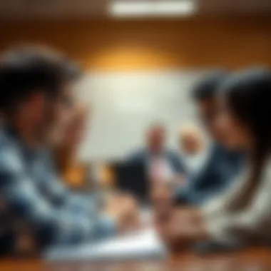 Students engaging in a financial accounting class discussion