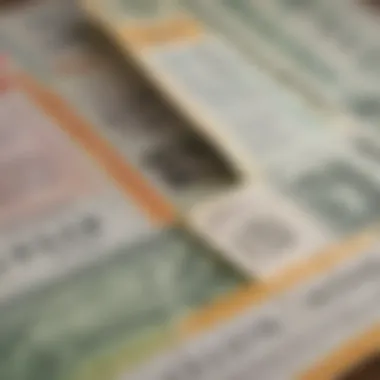 A close-up of cash back receipts and rewards