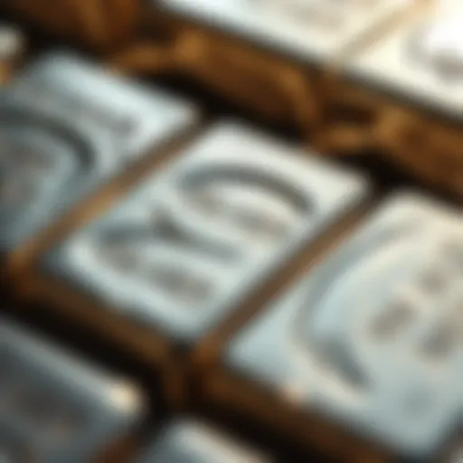 Close-up of shimmering silver bars