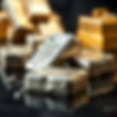 Platinum ingots on a reflective surface