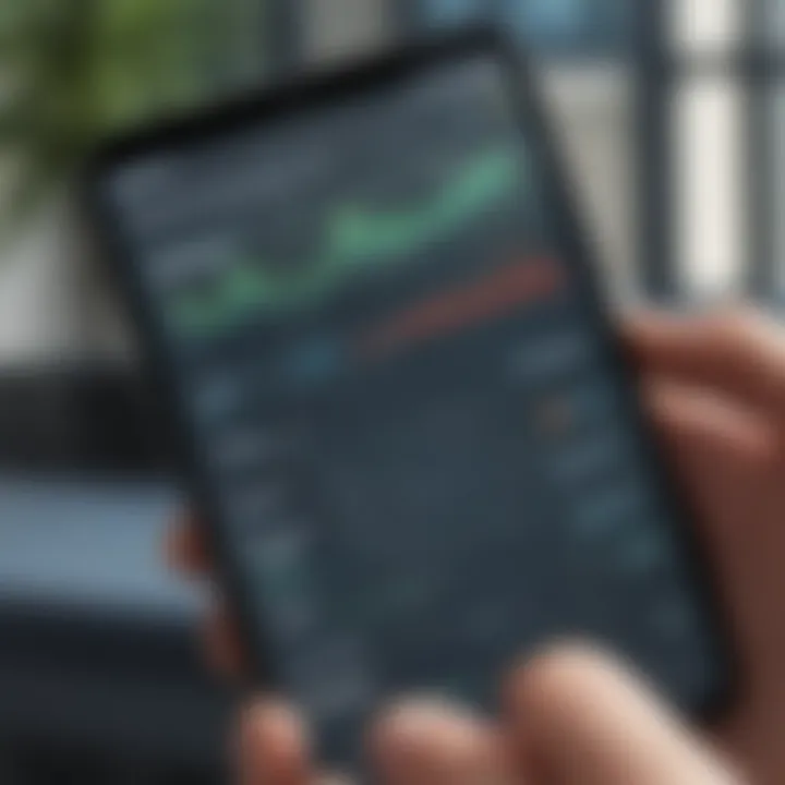 A smartphone screen showcasing a financial tracking app interface.