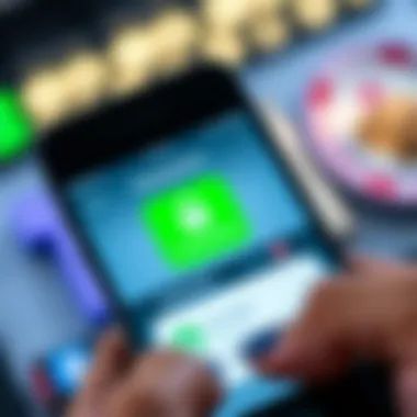 A close-up of a smartphone displaying secure banking transactions