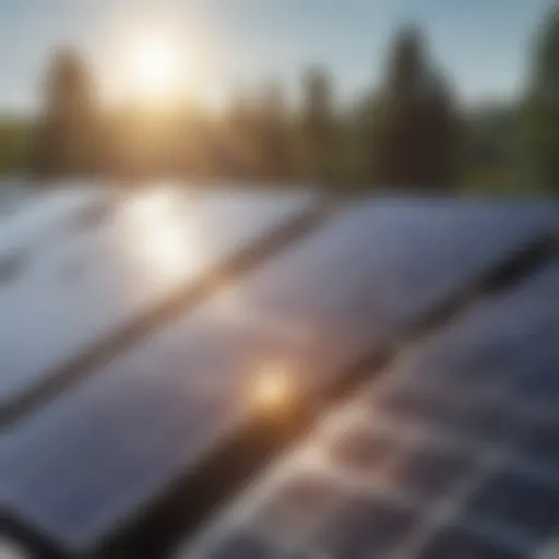 Solar panels capturing sunlight