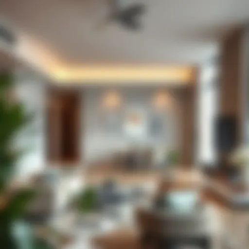 Stylish apartment interior with modern furnishings