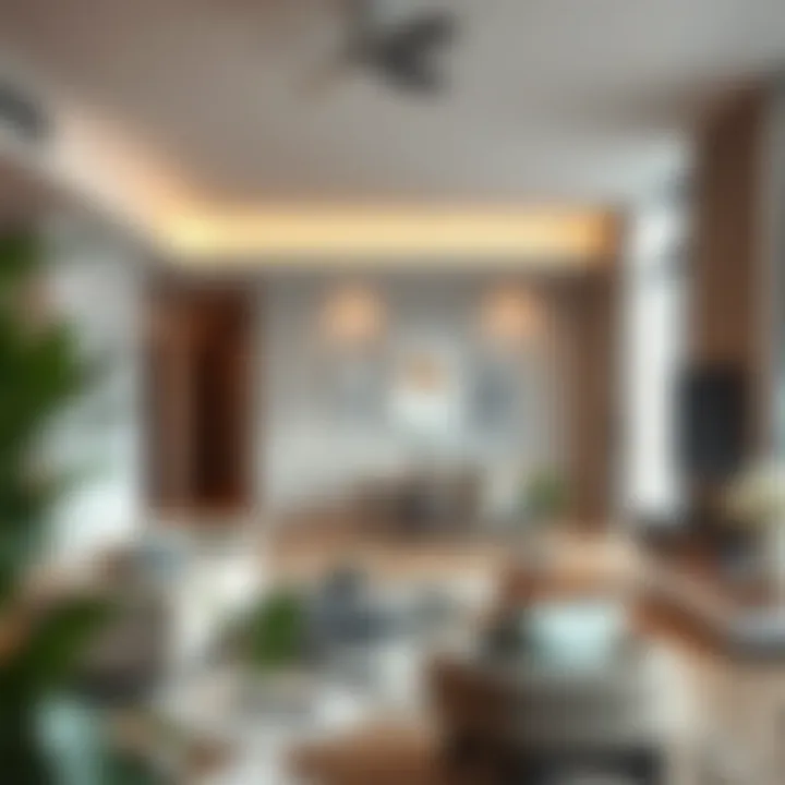 Stylish apartment interior with modern furnishings