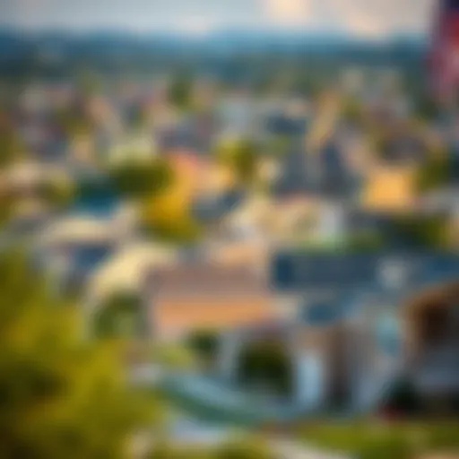 Scenic view of a suburban neighborhood with affordable housing