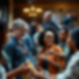 A diverse group of individuals engaged in community service activities