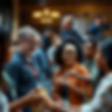 Community Engagement in Charitable Work A diverse group of individuals engaged in community service activities