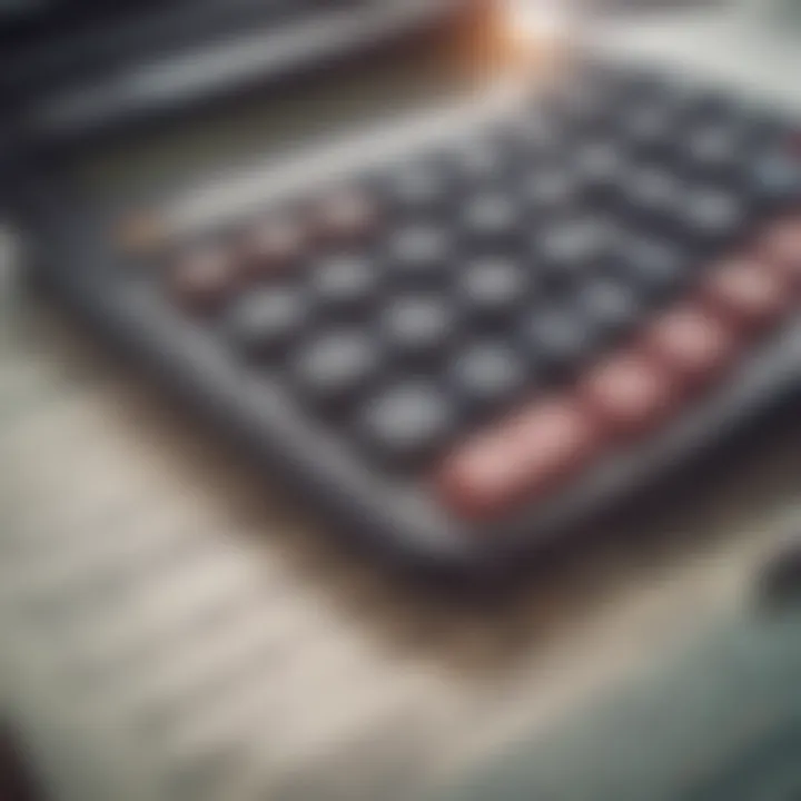 Calculator and financial documents, indicating financial planning for taxes.