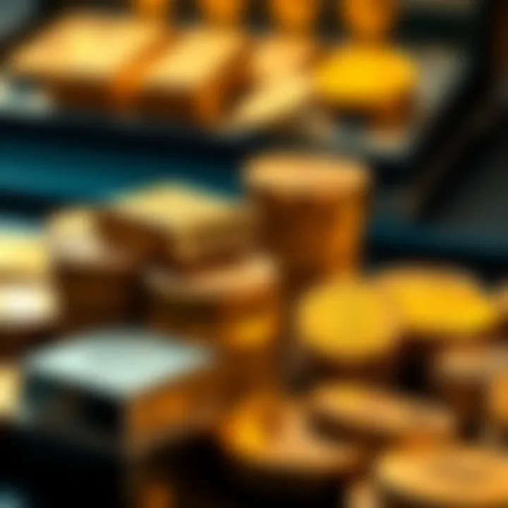 Gold Bullion and Coins: Investment Options An array of gold bullion and coins displayed elegantly