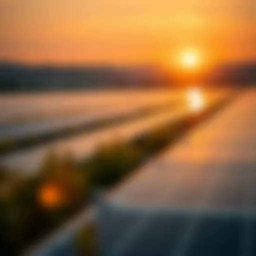 A solar farm showcasing renewable energy production