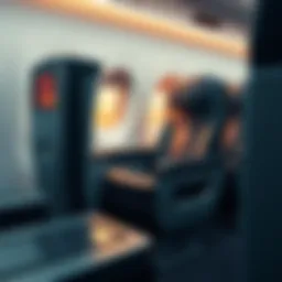 Luxurious first class seat with spacious legroom