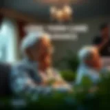 Illustration depicting the concept of long term care insurance for the elderly