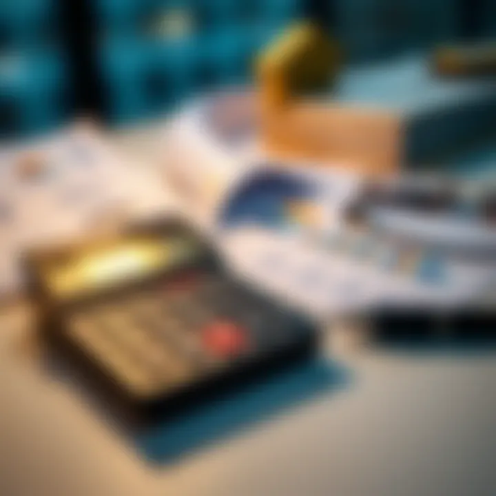 Calculator and financial documents on a desk