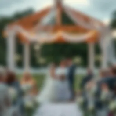 Serene Outdoor Wedding Ceremony A serene outdoor wedding ceremony scene