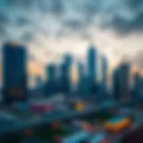 A modern skyline representing economic growth
