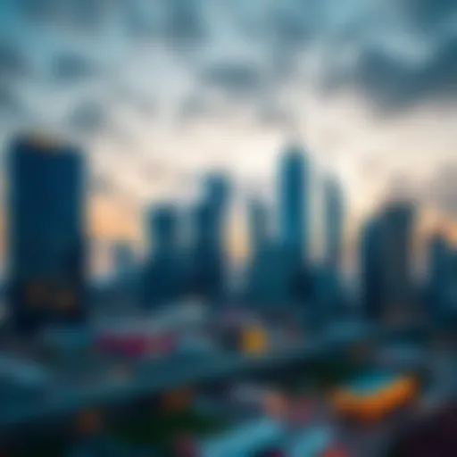 A modern skyline representing economic growth