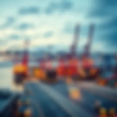 Gateway to Global Markets A busy port symbolizing international trade