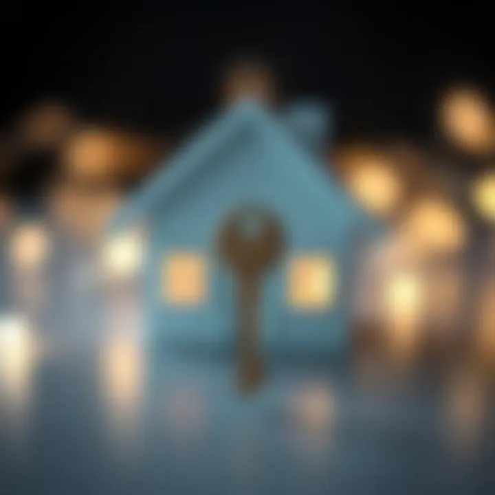 A symbolic image of a house with a key representing home ownership dreams