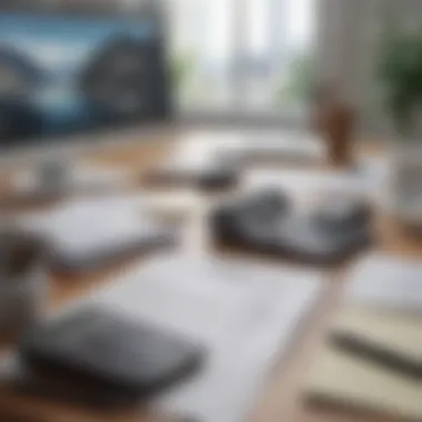 Effective Workspace for Tax Filing A serene workspace with tax documents and a calculator