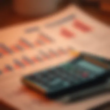 Income Verification Insights A calculator and financial charts representing income verification