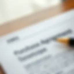 A detailed view of a residential purchase agreement document.