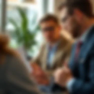 Negotiation Strategies in Real Estate A close-up of a real estate agent discussing terms with clients.