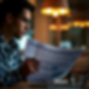 A focused individual reviewing their credit report