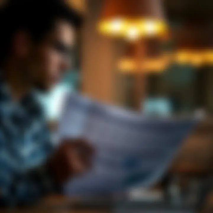 A focused individual reviewing their credit report