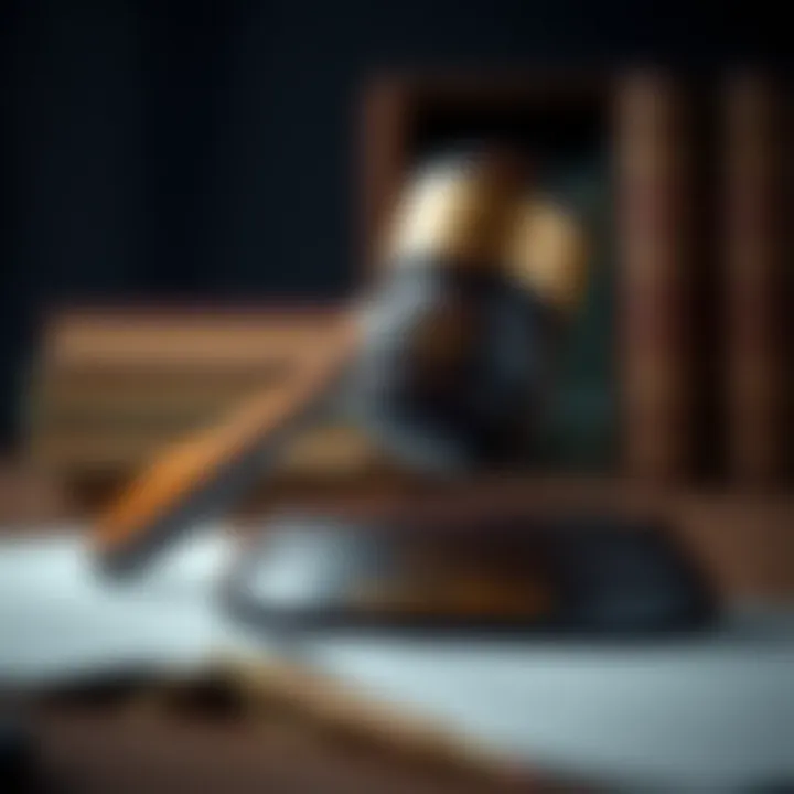 A gavel symbolizing legal authority and decision-making in estate management