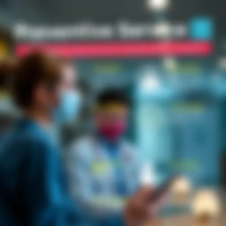 Infographic showcasing preventive services covered by health insurance