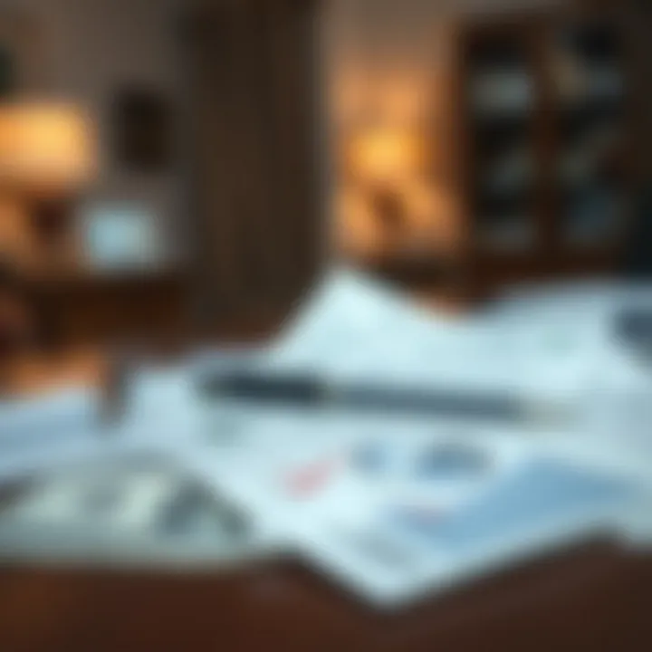 Empowering Financial Decisions Financial documents scattered on a table symbolizing decision-making