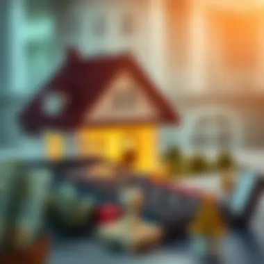 Financial Calculations in Home Refinancing A visual representation of a house with a calculator indicating financial calculations