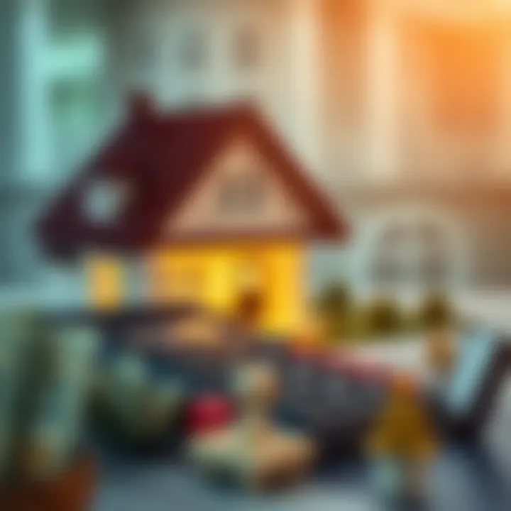 Financial Calculations in Home Refinancing A visual representation of a house with a calculator indicating financial calculations