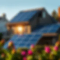 A stunning home with solar panels reflecting the sun's rays