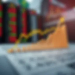 Financial growth chart depicting dividend performance