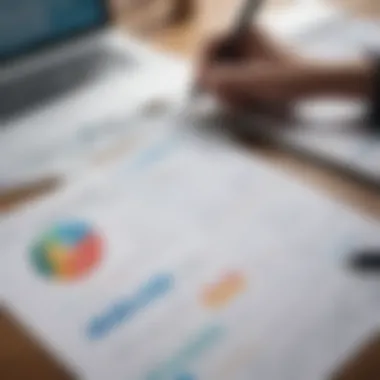 Tracking Expenses with Budget Planner A person using a budget planner to track expenses and savings goals