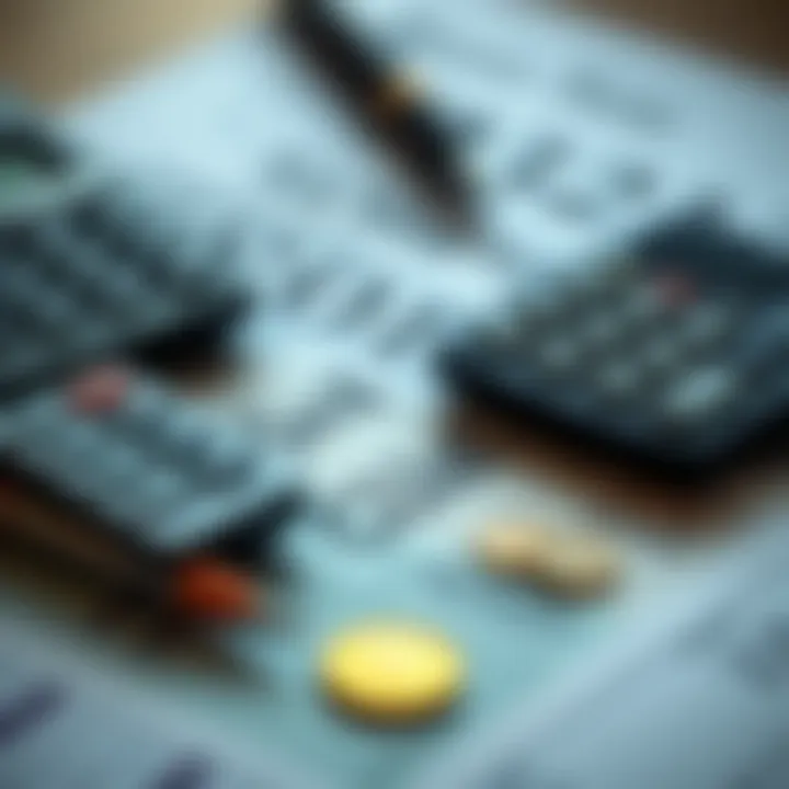 A close-up of a calculator and financial documents indicating savings