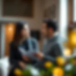 A thoughtful couple discussing their budget for a new home
